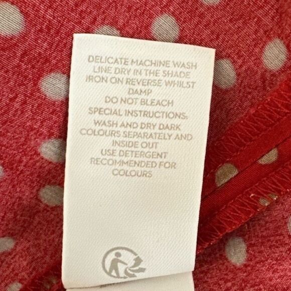 BODEN Elsie Button Red Polka Dot Poinsettia Midi Dress NWT - Picture 10 of 11